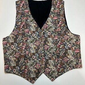 Vintage Floral‎ Tapestry Cottagecore Vest -  Size M/L